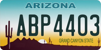 AZ license plate ABP4403