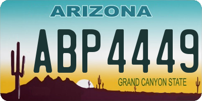 AZ license plate ABP4449