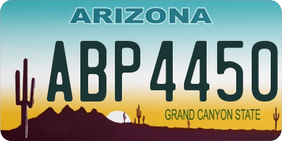 AZ license plate ABP4450