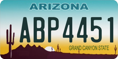 AZ license plate ABP4451