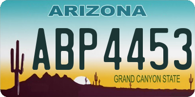 AZ license plate ABP4453