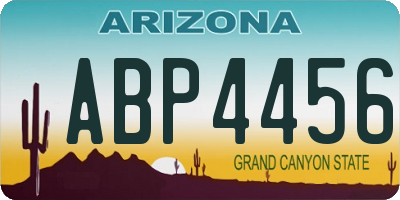 AZ license plate ABP4456