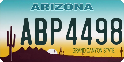 AZ license plate ABP4498