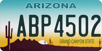 AZ license plate ABP4502
