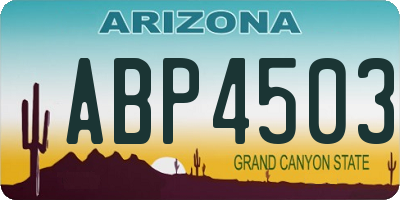 AZ license plate ABP4503