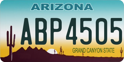 AZ license plate ABP4505