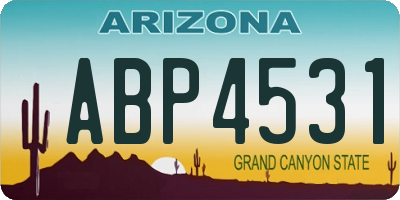 AZ license plate ABP4531