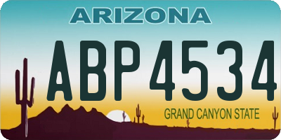 AZ license plate ABP4534
