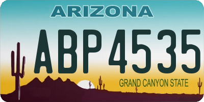 AZ license plate ABP4535