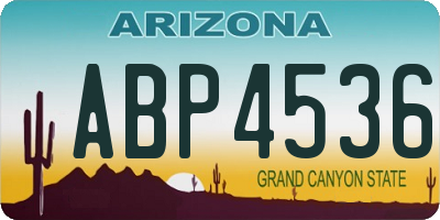 AZ license plate ABP4536