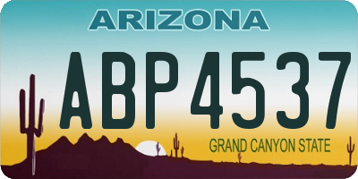 AZ license plate ABP4537