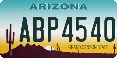 AZ license plate ABP4540
