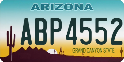 AZ license plate ABP4552