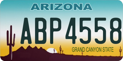 AZ license plate ABP4558