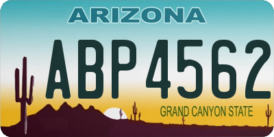 AZ license plate ABP4562