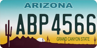 AZ license plate ABP4566