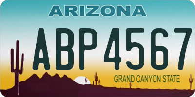 AZ license plate ABP4567