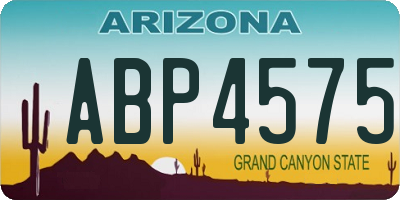 AZ license plate ABP4575