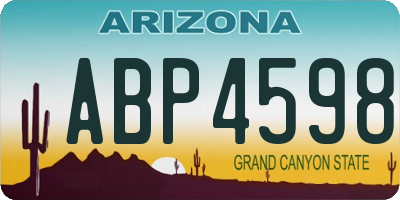 AZ license plate ABP4598