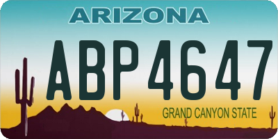 AZ license plate ABP4647
