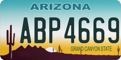 AZ license plate ABP4669