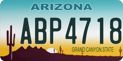 AZ license plate ABP4718