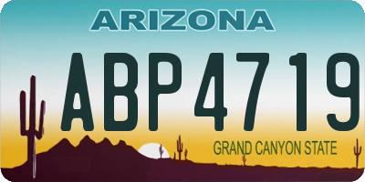 AZ license plate ABP4719