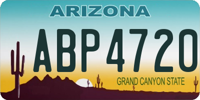 AZ license plate ABP4720