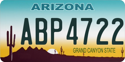 AZ license plate ABP4722