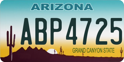 AZ license plate ABP4725