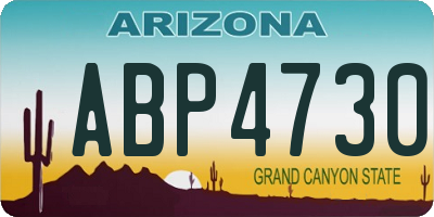 AZ license plate ABP4730