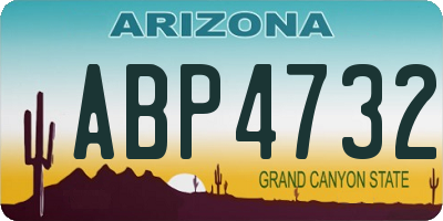 AZ license plate ABP4732