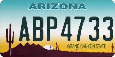 AZ license plate ABP4733