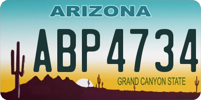 AZ license plate ABP4734