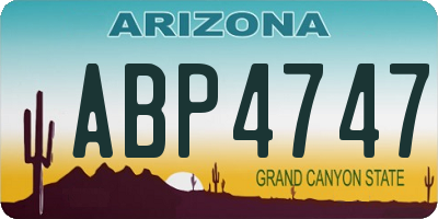 AZ license plate ABP4747