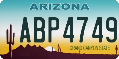 AZ license plate ABP4749