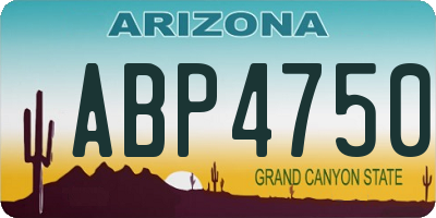 AZ license plate ABP4750
