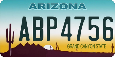 AZ license plate ABP4756
