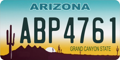 AZ license plate ABP4761