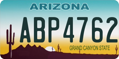 AZ license plate ABP4762