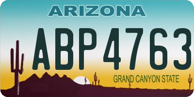 AZ license plate ABP4763