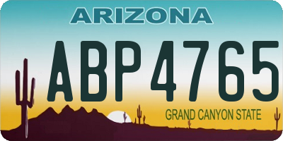 AZ license plate ABP4765
