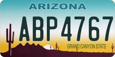 AZ license plate ABP4767
