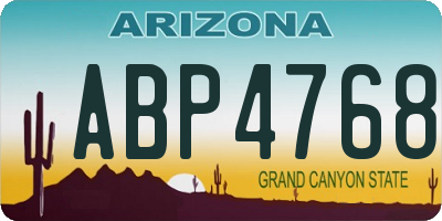 AZ license plate ABP4768