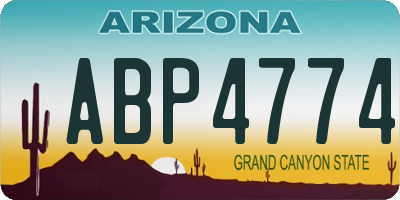 AZ license plate ABP4774