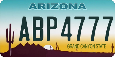 AZ license plate ABP4777
