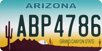 AZ license plate ABP4786