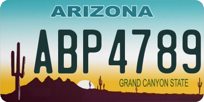AZ license plate ABP4789