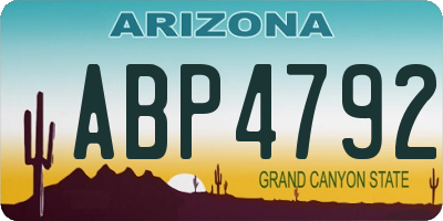 AZ license plate ABP4792