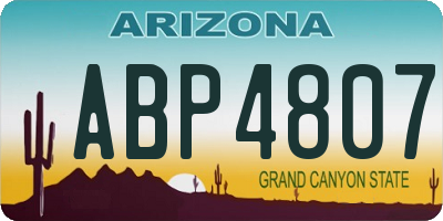 AZ license plate ABP4807